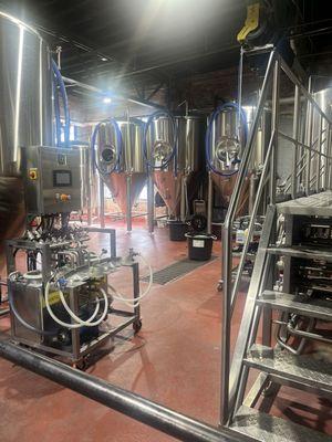 Tanks located in the brewery