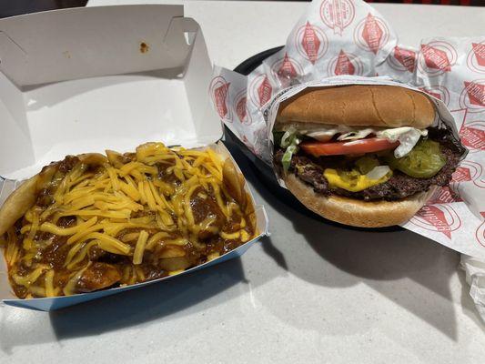 Chili Cheese fries and The Large (1/2lb)!