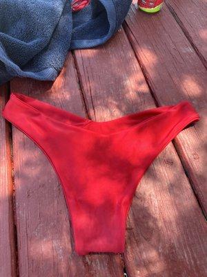 The thong bathing suit back side.