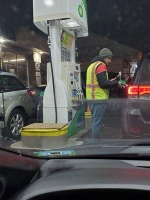 Gas attendant. That's right t's Jersey, someone pumps your gas at all stations