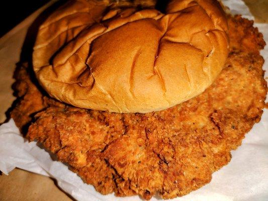 Picked up a delicious chicken fried chicken sandwich for dinner!