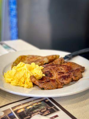 pork neck with scrambled egg