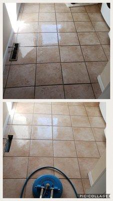 Tile and grout cleaning  before and after