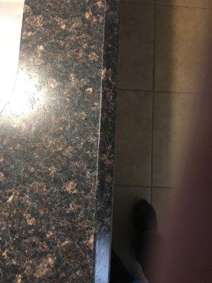 Counter in front of sink