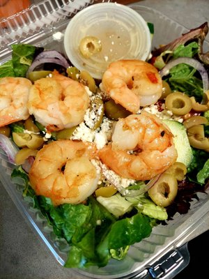 Greek salad with shrimp