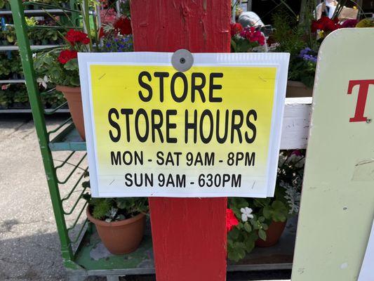 Store hours