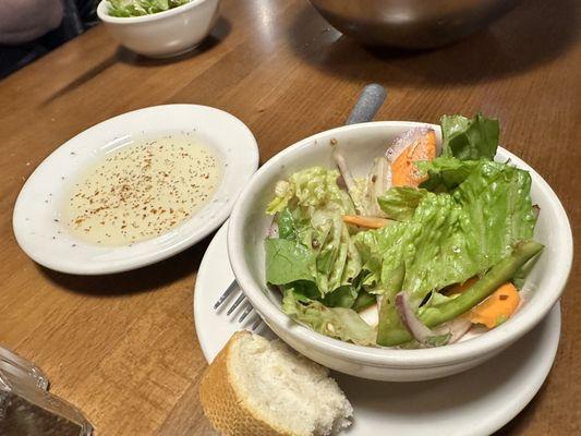 Salad and bread