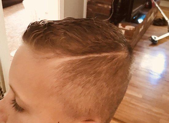 Horrible attempt at skin fade.