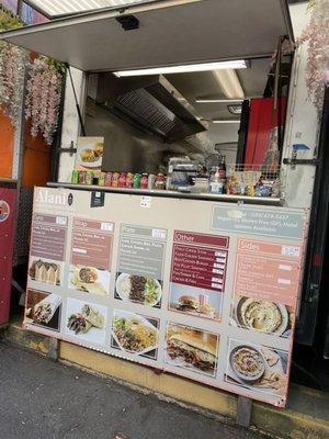 Menu on food truck