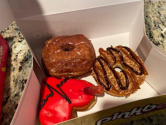 Cronut, Caramel Delite, and Strawberry Heart