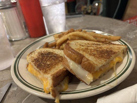 Grilled cheese with tomato and fries