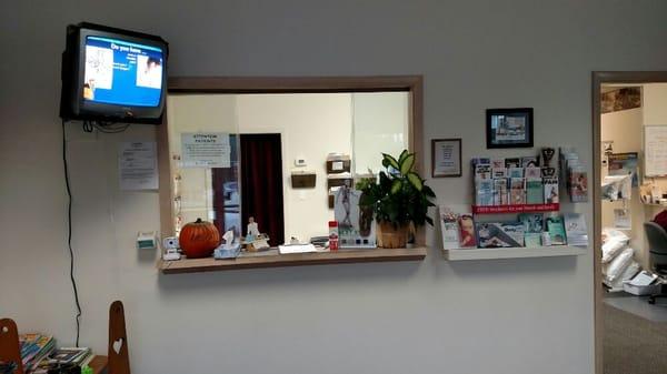 Our front desk where our staff will greet you and answer any questions you may have.