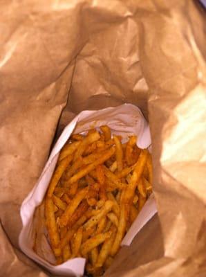 The bag of butter and garlic fries... Amazingly delicious!