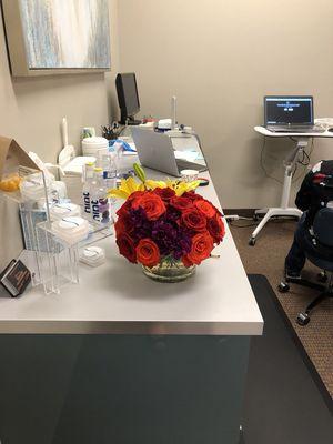 B- day flowers brighten up the office :)