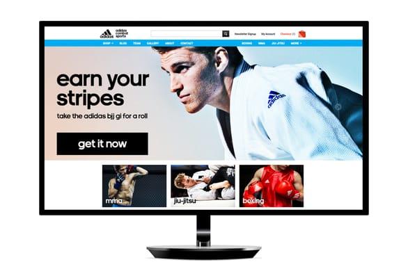 E-commerce website for adidas combat sports, featuring a custom CMS.