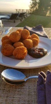 Gruyere Parmesan Beignets Fig Jam