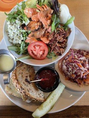 Lunch special! Half Wild Alaskan Salmon Cobb Salad + Turkey Cran * with coleslaw as the side.