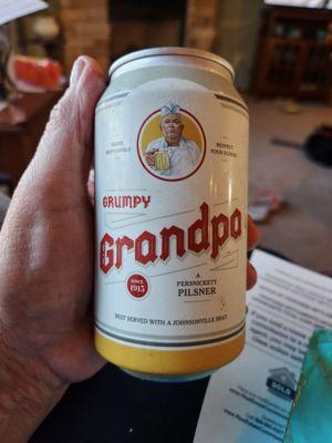 Grumpy Grandpa pilsner - grab a six-pack!