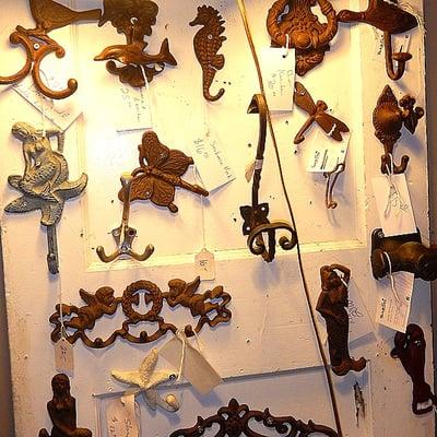 Hooked on Flea by the Sea! Come see our assortment of vintage hooks.