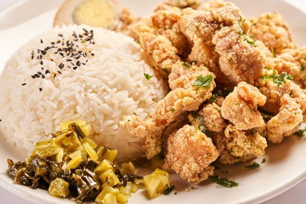 SALT &PEPPER CHICKEN OVER RICE