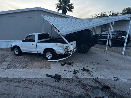 My truck, jeep and carport