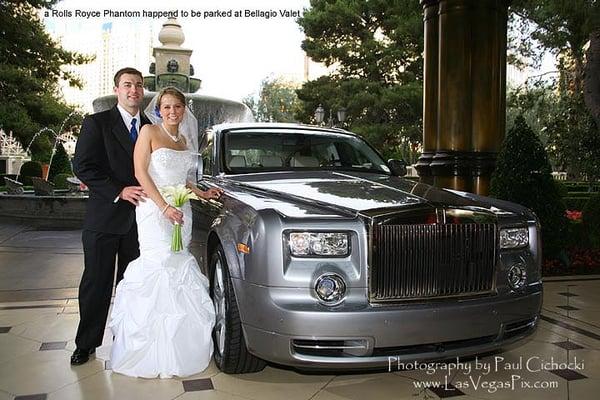 Bellagio Rolls Royce Phantom wedding photo