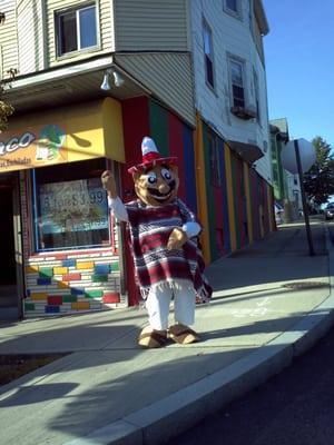 Dancing Mexican at my fav taco shop!