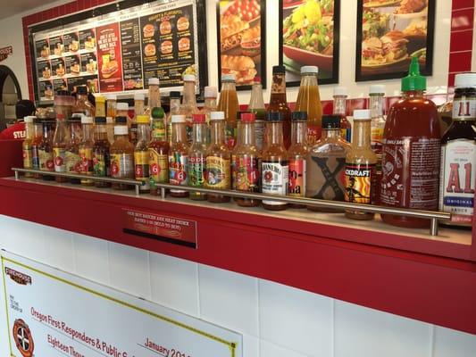 Over 50 different hot sauces!