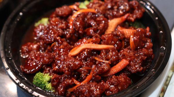 Crispy mandarin beef