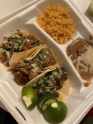 Three taco plate