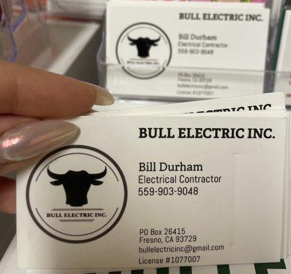 Billy's business cards