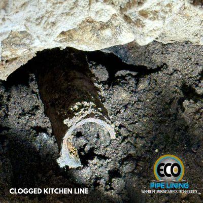 Image of a Clogged Kitchen Line prior to descaling/replacement