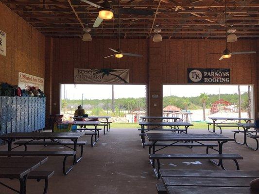 Concession area with lockers for rent