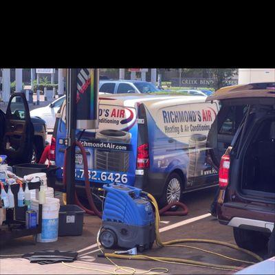 Getting the van cleaned