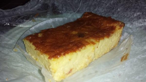 Pastel de Elóte (corn cake); AWESOME, not too sweet, more custardy than cakey, great corn sweetness.