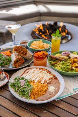 Lunch on the patio next to our firepit!