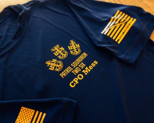 Screen printed shirts for the US Navy