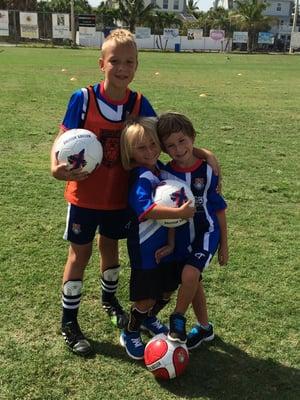 Jeremy, Jax and Nathanael at British Soccer camp