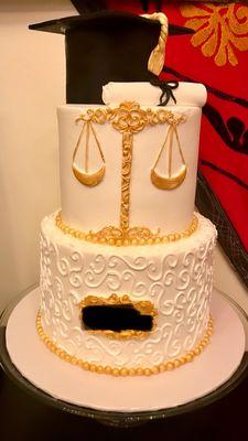 Law school graduation cake