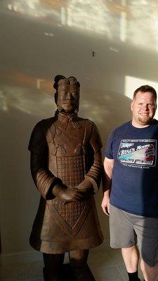 Shipped from China. It was a true pleasure moving a ancient statue