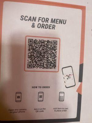 Scan for menu order