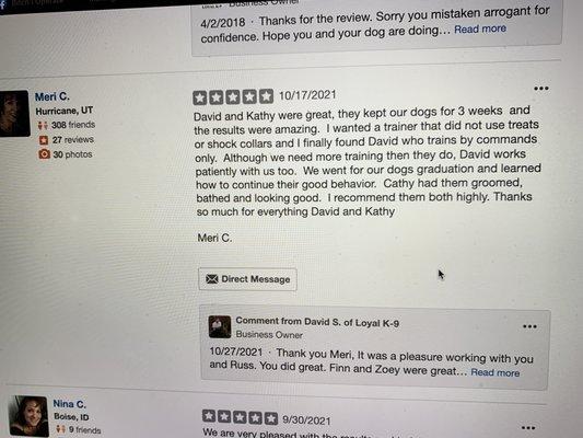 5 Star that Yelp removed posted by a client.