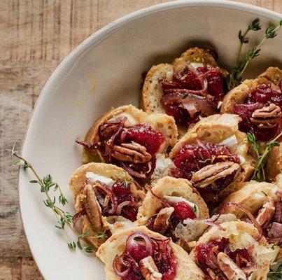 Bri Cranberry Pecan Crostini