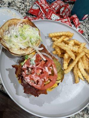 Bacon cheeseburger combo. They gave a ton of ketchup.