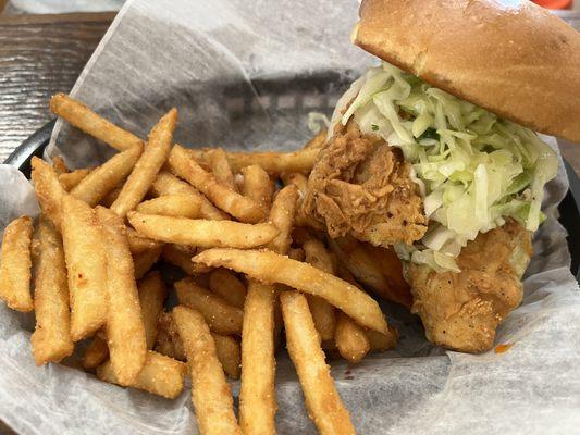 Special of the Day - Korean Fried Chicken Sandwich on Brioche Bun and slaw