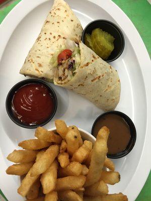 Turkey Meatball Wrap served w/French Fries