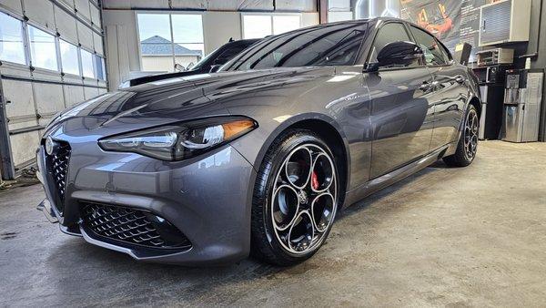 Alfa Romeo Giulia after our CQUARTZ Ceramic Coating Treatment