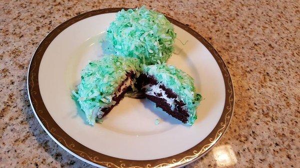 Like the Hostess snack cakes - this one is dressed up for St. Patty's Day!