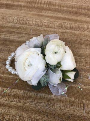 Ranunculus wrist corsage