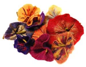 Wet Felted Flowers